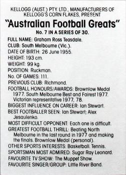 1981 Kellogg's Australian Football Greats #7 Graham Teasdale Back